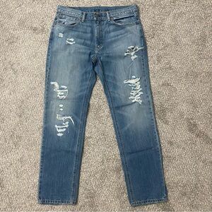 Levi’s Men’s 36x34 Blue 541 Athletic Taper Distressed Medium Wash Jeans
